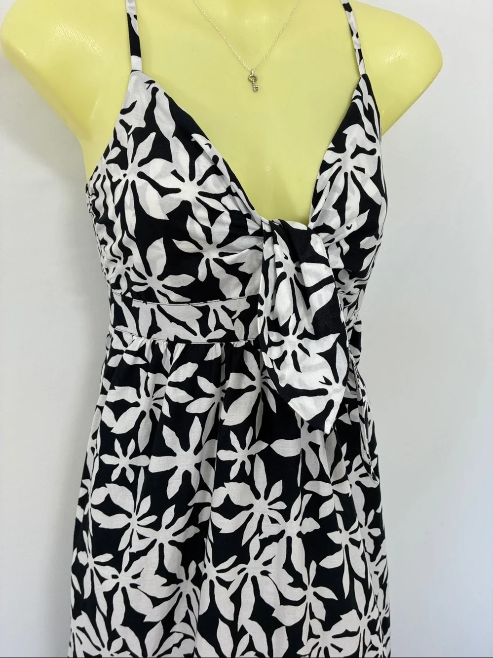 J. Crew Black & White Floral Tie-Front Maxi Dress Nwot Size 4